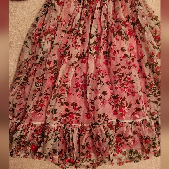 Vintage Floral Pink and Red Dress - Picture 2 of 6